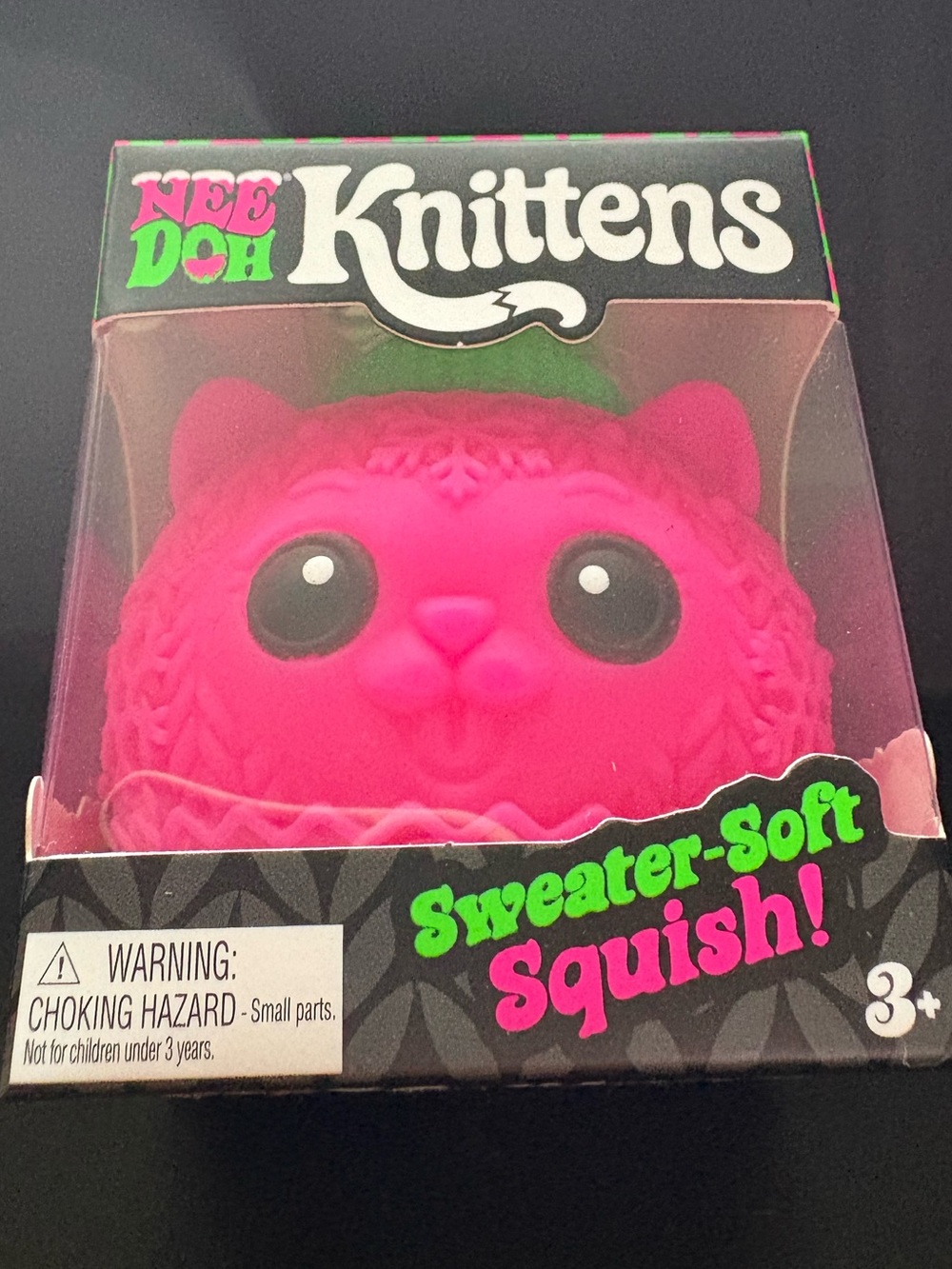 NeeDoh Knittens Sweater-Soft Squish Pink Toy